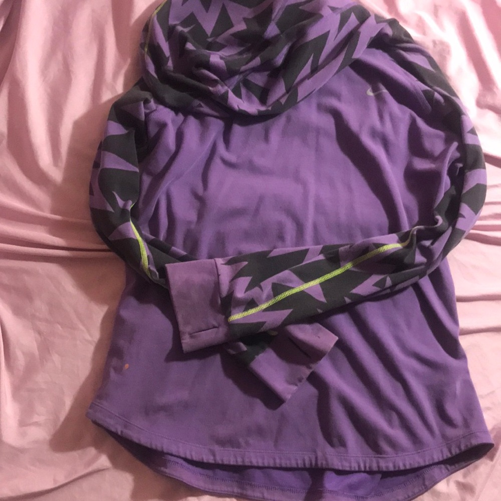 Nike purple,black and neon sweatshirt: size large.